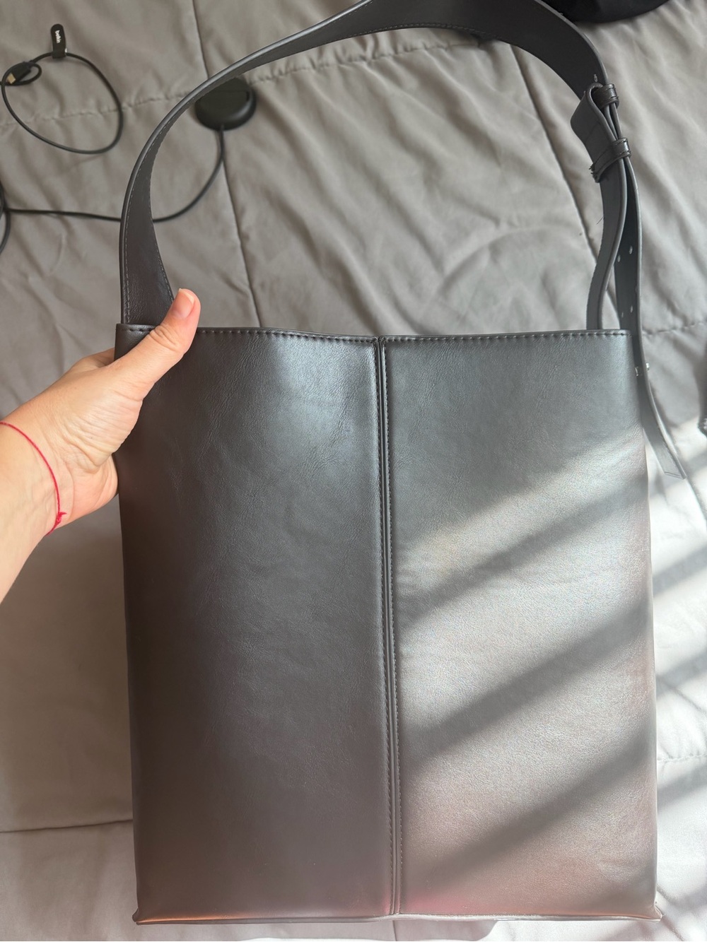Mango Structured Leather-Effect Tote - Picture 8 of 15